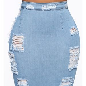 Distressed Jean Skirt